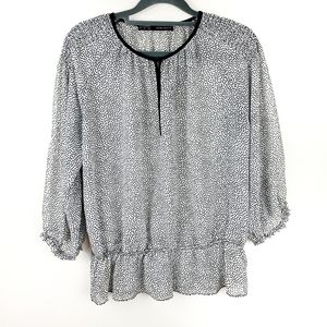 Zara Basic | Mini Polka-Dot Peplum Blouse